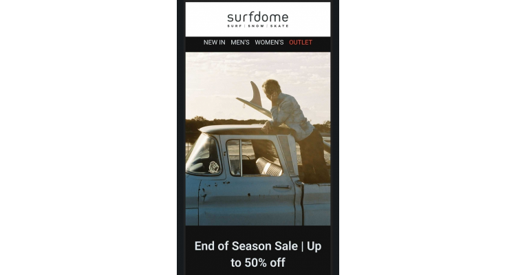 Surfdome 最后机会季尾促销低至五折