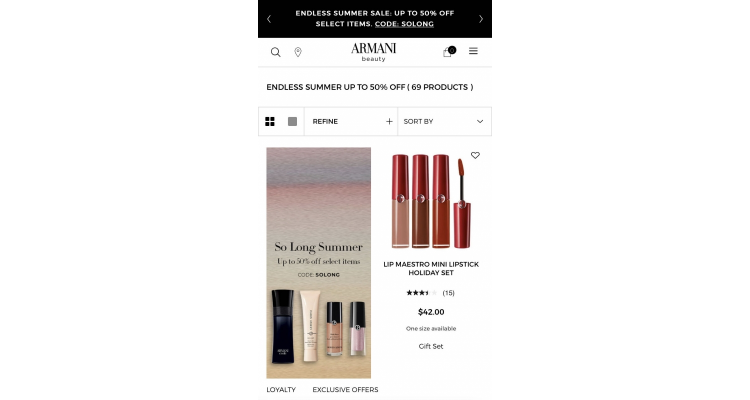 Giorgio Armani Beauty 精选5折