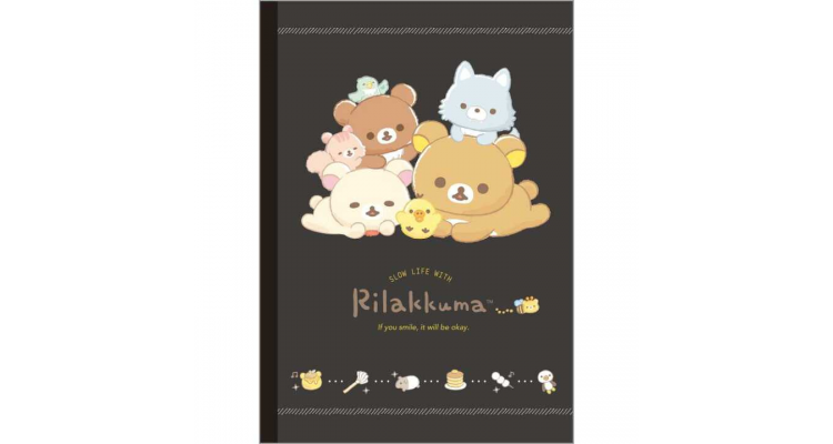 松弛熊黑色纸notebook