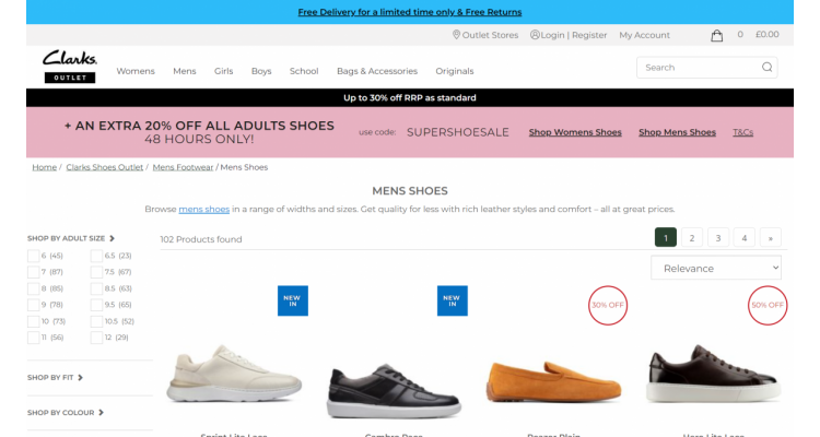 Clarks Outlet 限时额外八折优惠