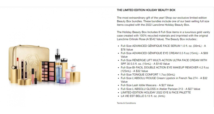 Lancome 美国官网推出圣诞礼盒