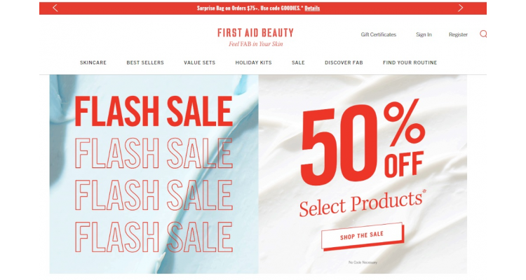 FIRST AID BEAUTY美国官网指定产品低至半价
