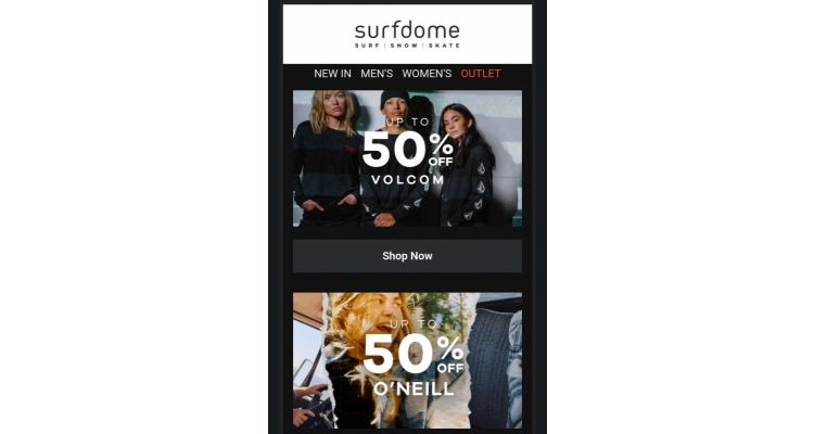 Surfdome outlet劲减低至半价