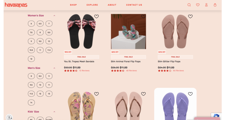  Havaianas 拖鞋减价