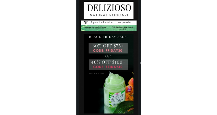 Delizioso 黑五六折/七折优惠