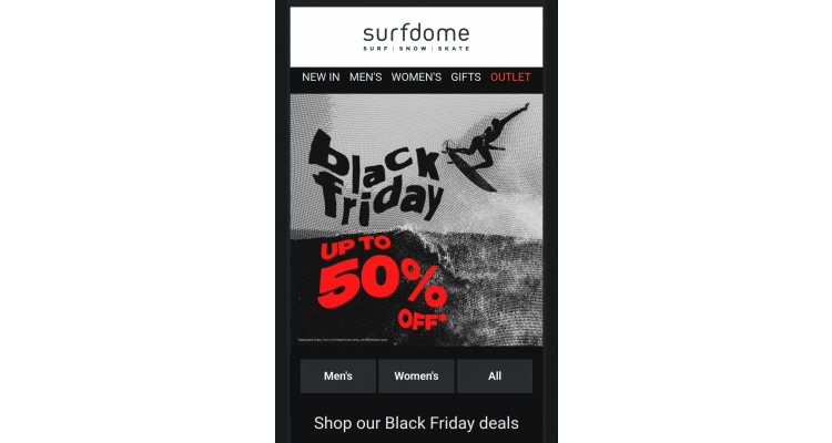 Surfdome 黑色星期五最高半价
