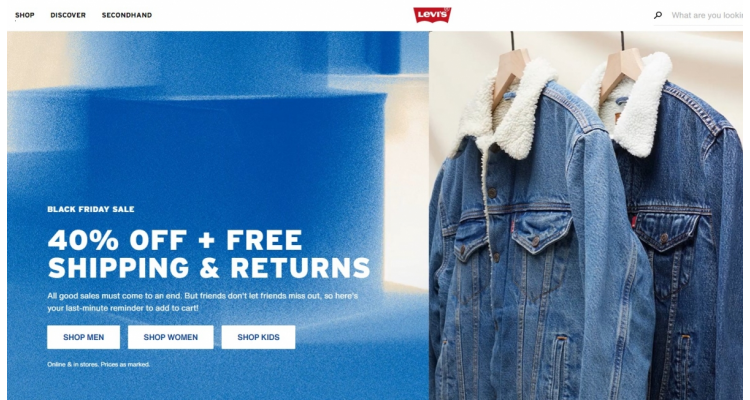 Levis 美国black friday discount