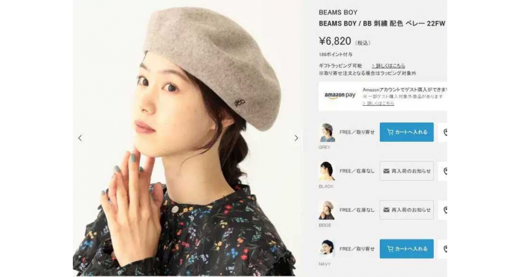 日单秋冬羊毛贝蕾帽
