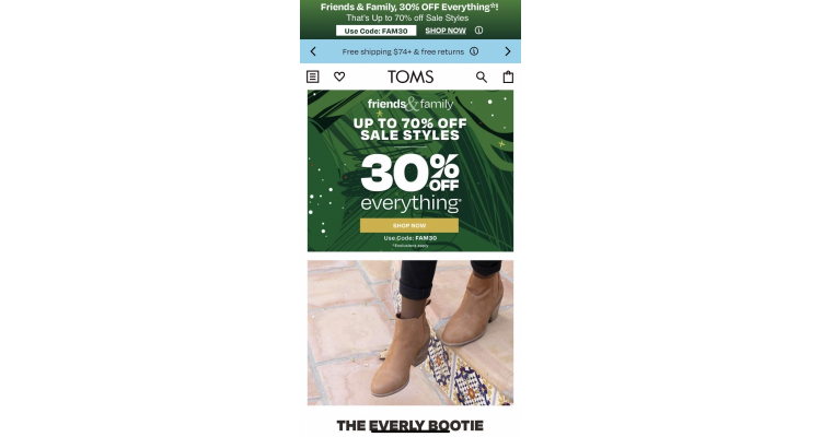 TOMS 亲友特卖会