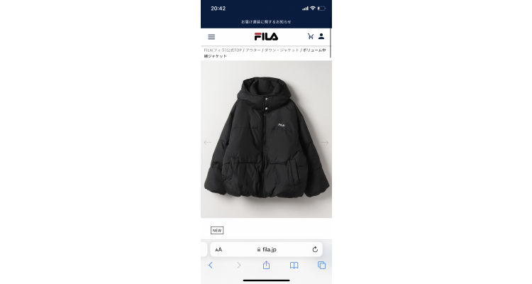 fila 人气绵外套
