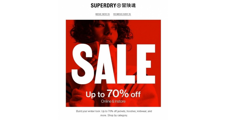 美国Superdry 减价低至3折