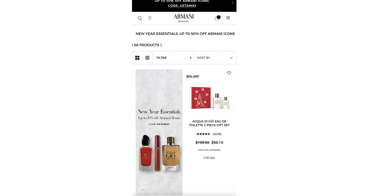 Giorgio Armani 特价