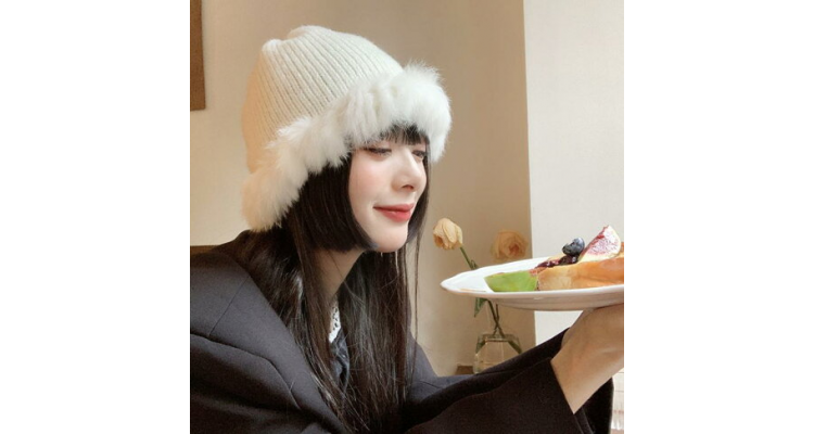 秋冬季毛线帽女韩版可爱毛球护耳渔夫帽