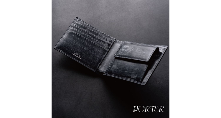 Porter 哑色压纹对折银包