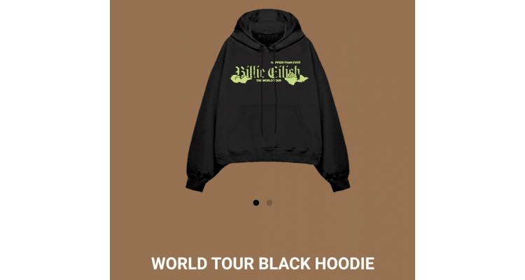 billie eilish 巡演周边hoodie 