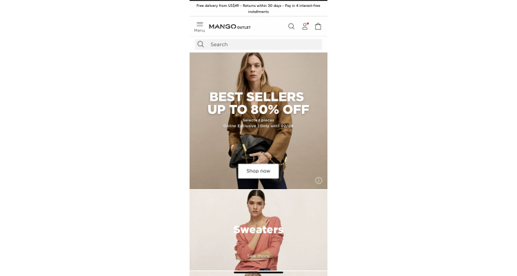 Mango Outlet 全场低至2折