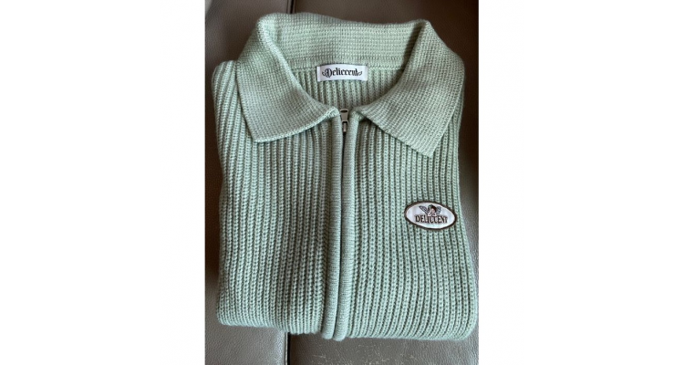 韩国Wonder Place-Deliccent Collar Zip Up Cardigan